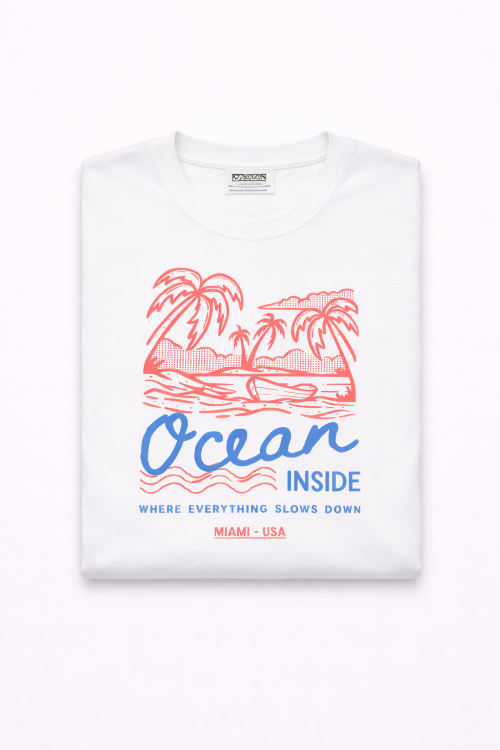 Ocean Inside T-Shirt Weiß – 250 GSM Baumwolle
