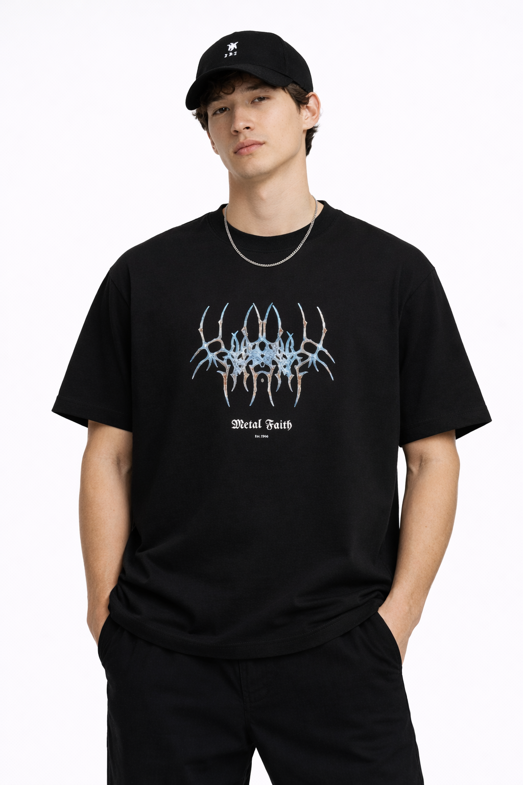 Metal Faith T-Shirt Schwarz | Graphic Tee aus 100% Baumwolle
