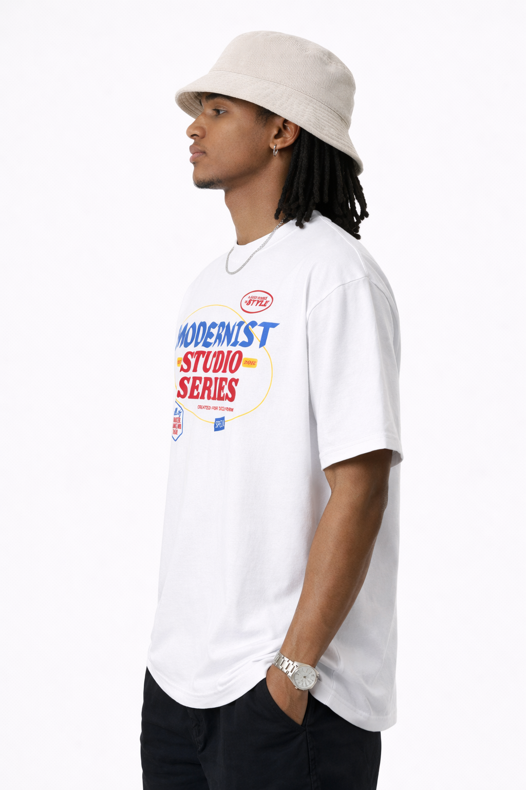 Modernist Studio Series T-Shirt Weiß | Graphic Tee aus Baumwolle