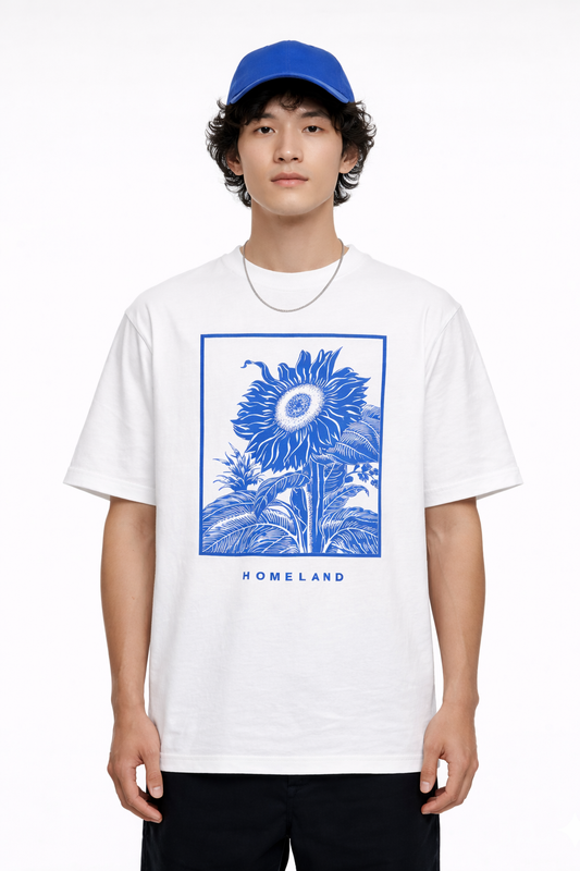 Homeland Sunflower T-Shirt Weiß – 250 GSM Baumwolle