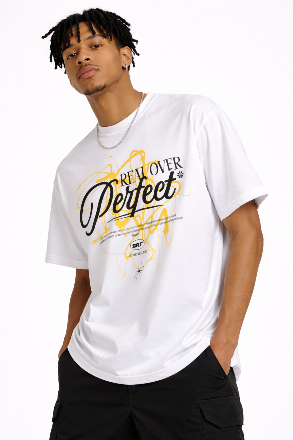 Real Over Perfect T-Shirt Weiß – Premium 250 GSM Baumwolle