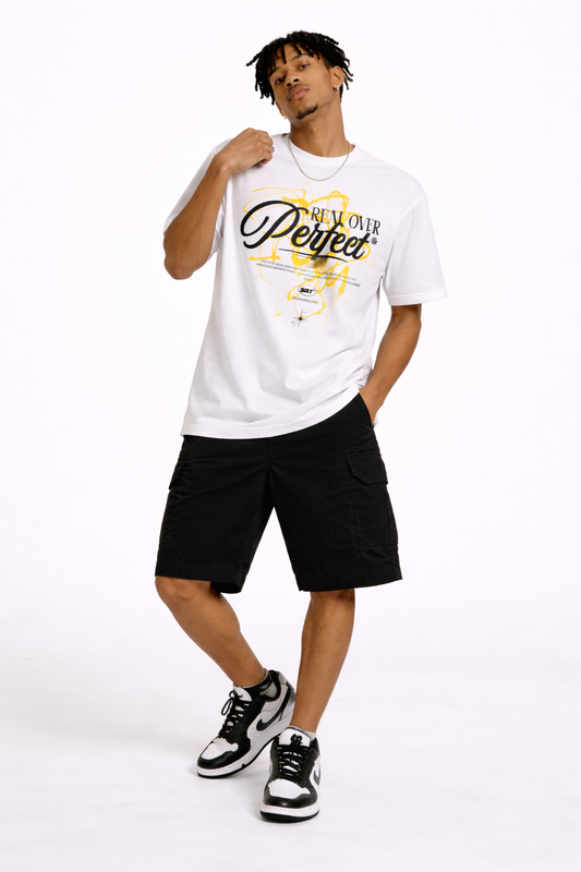 Real Over Perfect T-Shirt Weiß – Premium 250 GSM Baumwolle