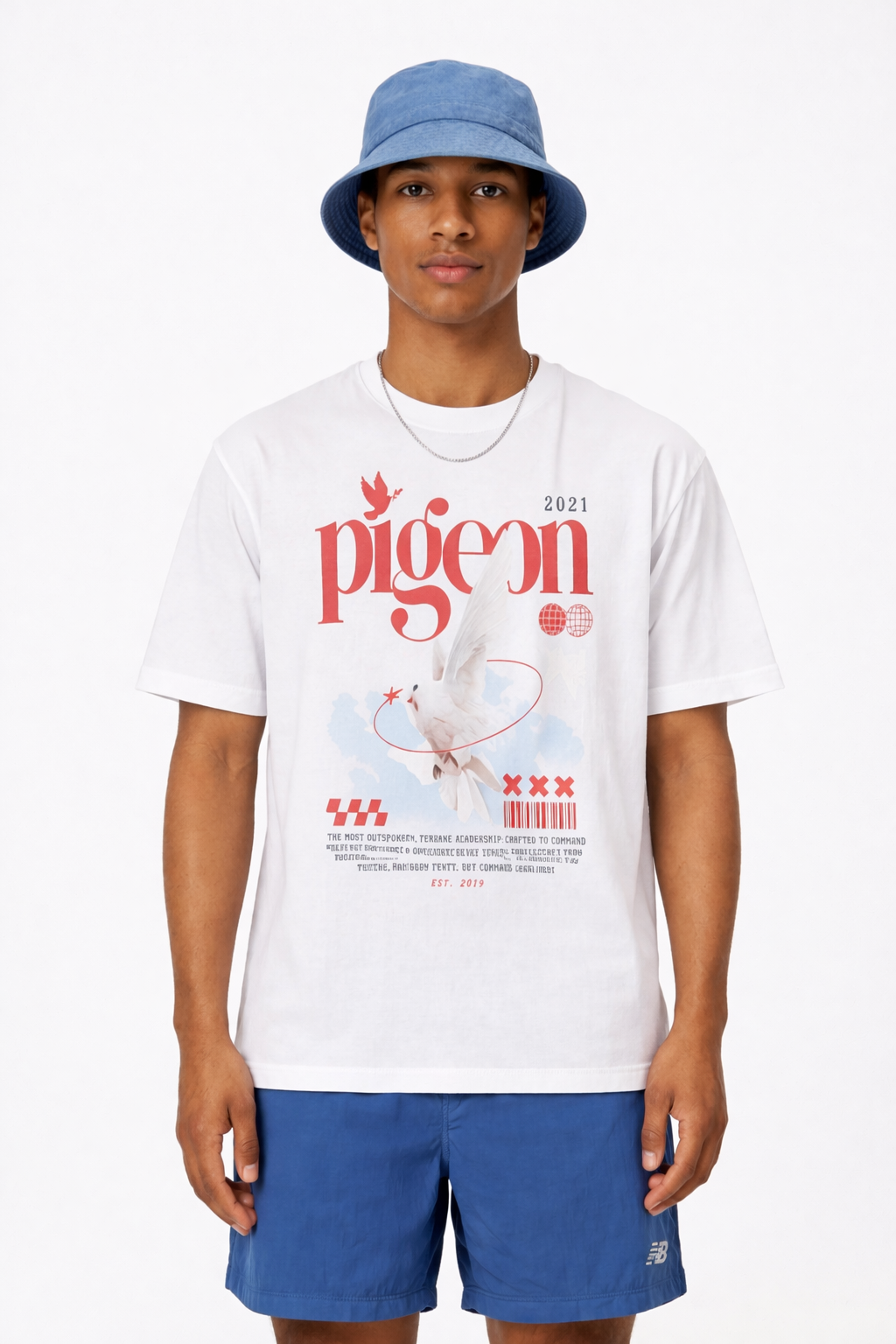 Pigeon Oversize T-Shirt Weiß – 250 GSM Heavy Cotton
