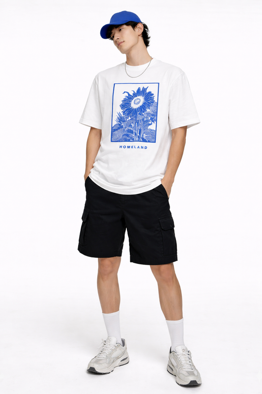Homeland Sunflower T-Shirt Weiß – 250 GSM Baumwolle