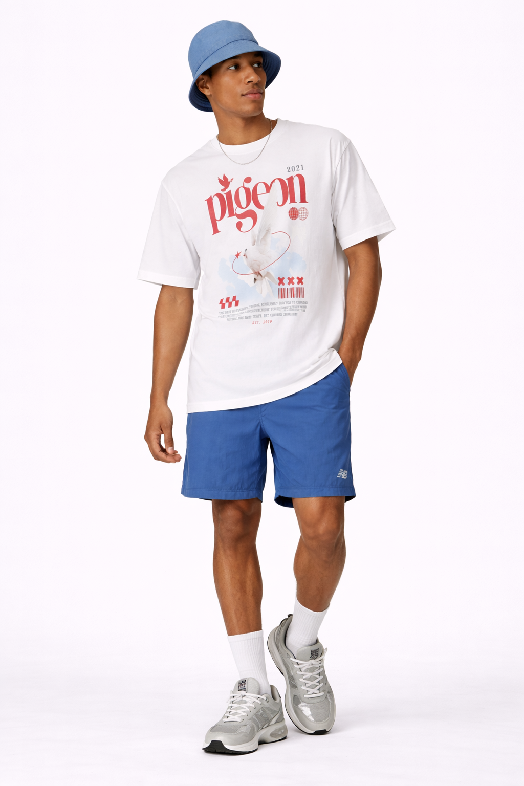 Pigeon Oversize T-Shirt Weiß – 250 GSM Heavy Cotton