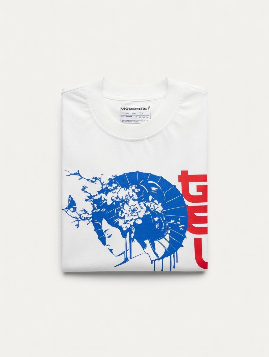 Geisha Japan Apparel T-Shirt Weiß – 250 GSM | SRT Shop