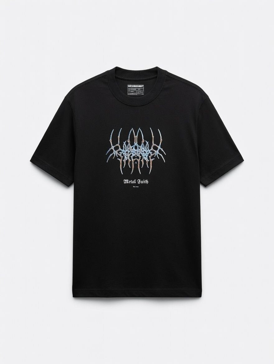 Metal Faith T-Shirt Schwarz | Graphic Tee aus 100% Baumwolle